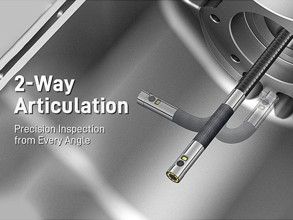 Articulating Borescope with Dual Lens Endoscope Camera