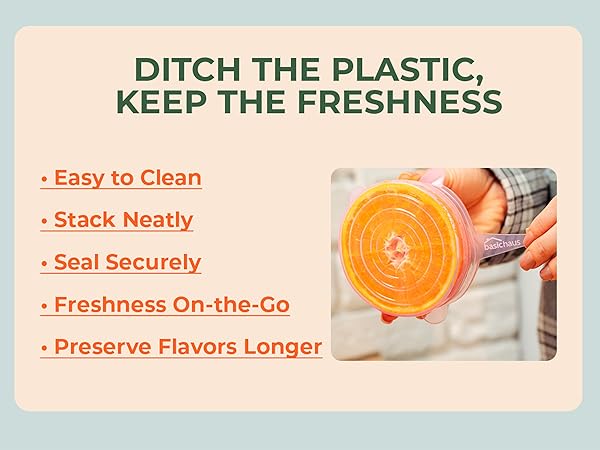 stackable stretch lids rinse clean quick dry compact storage clutter-free kitchen solution