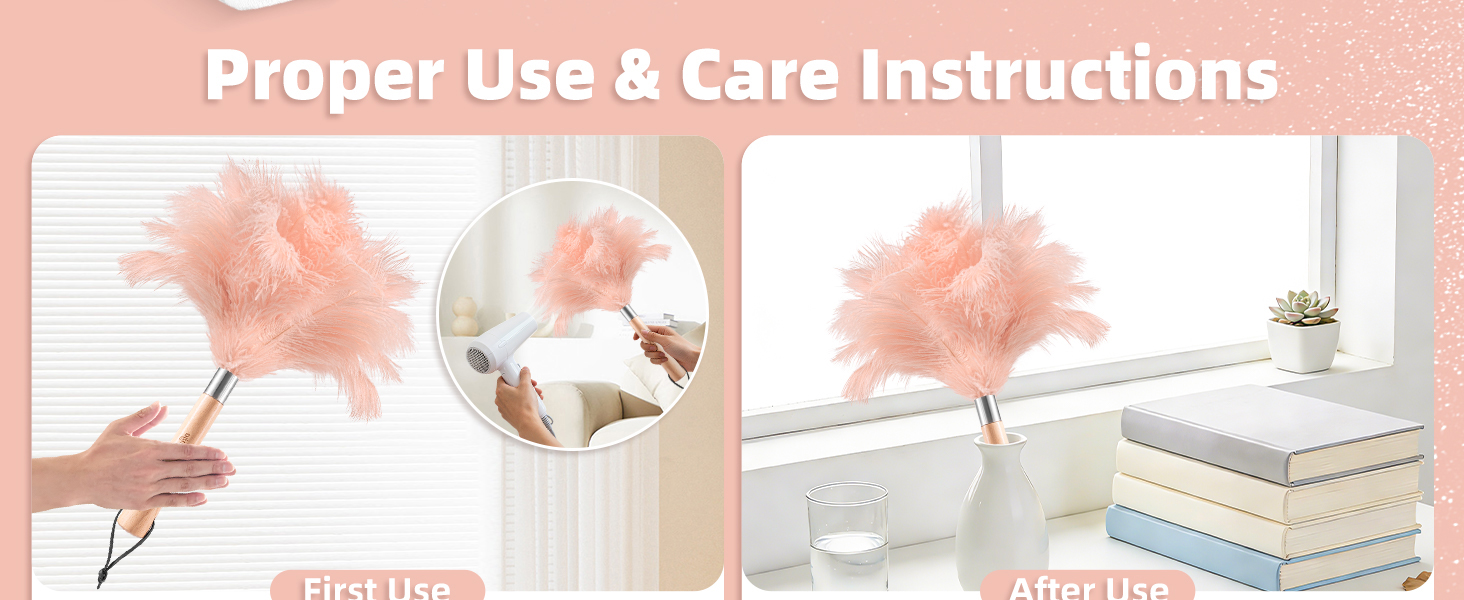 pink feather duster