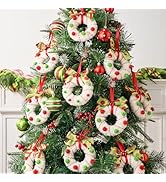 Christmas Decorations Indoor Tree Ornaments: Set of 9 Cute Plush Wreath Christmas Ornaments with ...