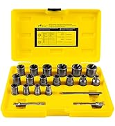 TOPEC 20-Piece Upgraded Bolt Extractor Set - Impact Lug Nut Remover and Extraction Socket Set for...