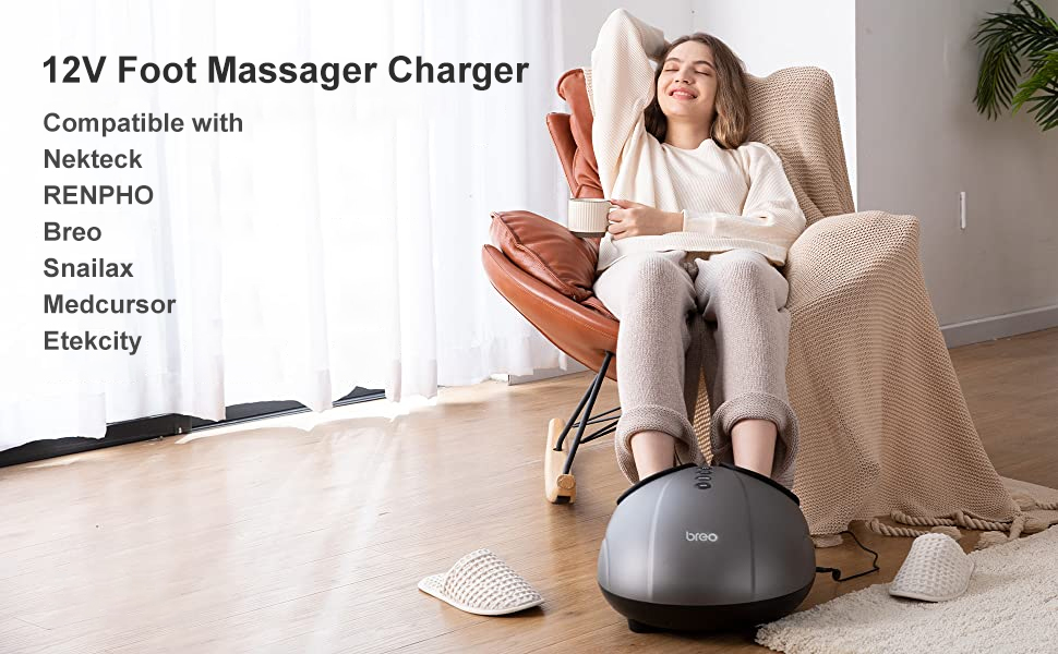 12V Foot Massager Charger is charging Breo foot massager