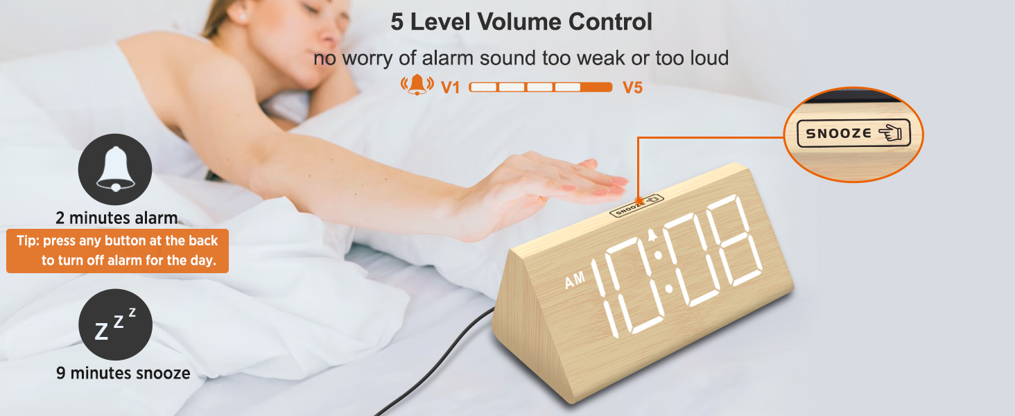 wooden digital clock