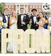 2026 Graduation Decorations with 30pcs Balloons - 2.3FT prom Marquee Letters Light Up Large PRE-C...