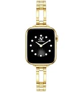 Newlibery Gold Slim Bands for Women Compatible with Apple Watch 38mm 40mm 41mm 42mm 44mm 45mm 46m...