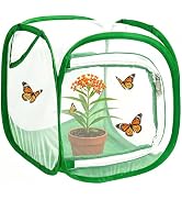 Butterfly House Habitat Insect Cage Clear See Through Pop-up Collapsible Butterfly Enclosure-Smal...