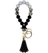BIHRTC Silicone Bead Keychain Bracelet Wristlet Keychain Key Ring Bracelet Bangle Chain for Women...