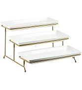 YHOSSEUN Large Tiered Serving Stand with Platters 3 Tier Serving Stand Serving Tray for Dessert S...