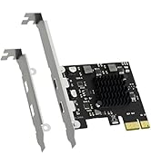 GLOTRENDS U3142CX1 2-Port 10Gb USB 3.1 Gen2 Type-C to PCIE X1 Expansion Card with ASM 3142 Chip, ...