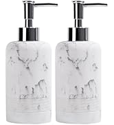 YMXYJM 2pcs/Set Hand Soap Dispenser Sets - 10.8oz Refillable Resin Liquid Soap Dispensers with Ru...