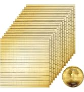 SOUJOY 36000 Pieces Mirror Mosaic Tiles, Self Adhesive Mirror Tiles for Crafts, 5 x 5 mm Gold Gla...