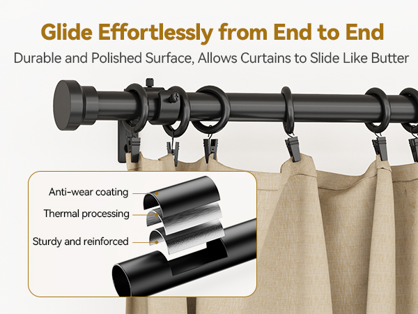 yafex heavy duty curtain rods for living room and bedroom windows