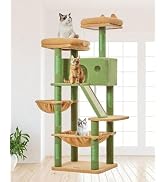 Taoqimiao Cactus Cat Tree, 57.5-Inch Cat Tower for Indoor Cats Large Adult, Extra Large Cat Condo...