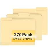 File Folder, PANDRI 270 Pack File Folder, 1/3 Cut Tab, Letter Size, Filing Folder for Office Scho...