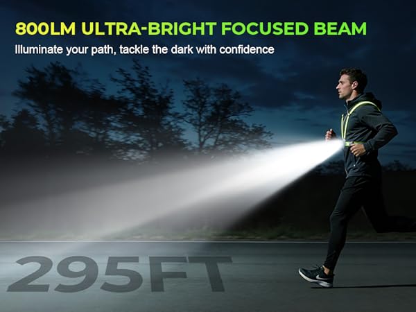 45° Beam & 360° Reflective Vest, IPX4 Waterproof Reflective Running Vest