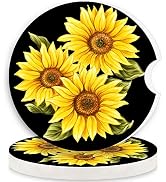 Car Coasters for Drinks Cup Holders Absorbent,2 Packs Ceramic Car Cup Holder Coaster,Cute Car Acc...