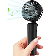 Hssio Portable Handheld Fan, Mini Desk Fan Foldable 2000mAh, 180° Ratotion, 3 Speeds, Ultra Quite...