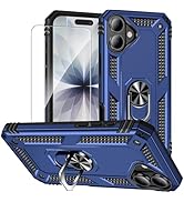 HNHYGETE for iPhone 17 Case with Screen Protector: 360°Grade Rotatable Kickstand (Non-Slip) Milit...