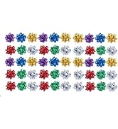 50 Pcs Colorful 1 Inch Gift Bows Mini Christmas Bows Metallic Star Bows Party Gifts Wrapping Bows...