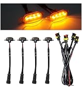Ohleats 4PCS Car Front Grille Light, Bright LED Grill Light with Wiring Harness, Waterproof Front...