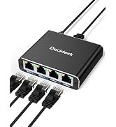 Dockteck Ethernet Splitter 1 to 4 1000Mbps Plug & Play Internet Splitter | Aluminum Alloy Case, H...