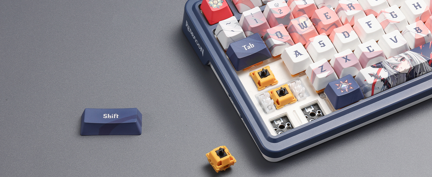 Redragon K686 PRO keyboard hot-swap sockets for tuning make switch changes quick