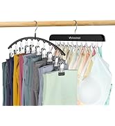 Volnamal 2 Pack Legging Organizer& Bra Hanger, 2 in 1 Space Saving Hanger Max 30 Leggings & Bras ...