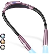 Gritin LED Neck Reading Light,Book Light for Reading in Bed-Eye Caring 3 Colors, Dimmable Brightn...