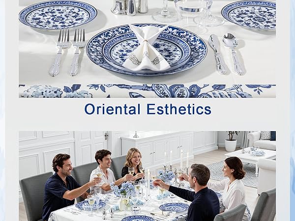 Blue and White Plastic Plates