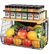 GGIU Magnetic Shelf for Fridge: Fruit Potato and Onion Storage Bin - Magnetic Spice Rack for Refr...