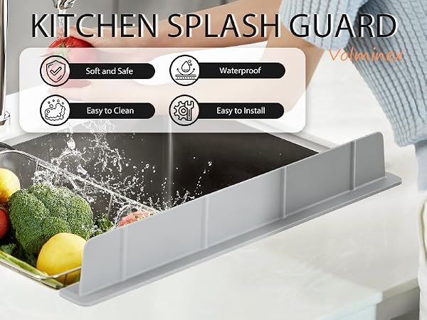 sink guard splash kitchen water silicone strip front edge mat faucet premium protectors backsplash