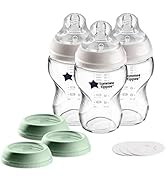 Tommee Tippee Closer to Nature 3 in 1 Convertible Glass Baby Bottles, Anti-Colic Valve – 9-ounce,...