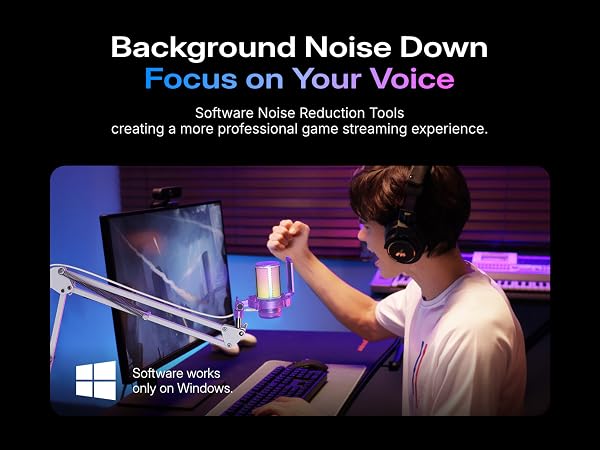 usb gaming microphone purple