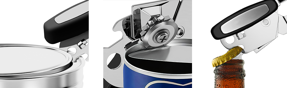 OUTWAY Can Opener, Professional 3-In-1 Multifunctional Manual Can Openers Bottle Opener