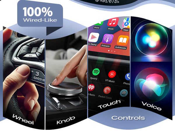 Supports four control methods: App, Touch, Voice, and Push Button