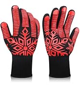 Comsmart BBQ Gloves, Heat Resistant Gloves, Silicone Non-Slip Grill Gloves, Fireproof Oven Gloves...