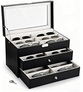 Nicunom 18 Slots Sunglasses Organizer Collector Eyeglasses Sunglass Glasses Storage Box Eyeglasse...