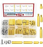 176pcs M3 Motherboard Standoffs&Screws&Nuts Kit, Hex Male-Female Brass Spacer Standoffs, Laptop S...