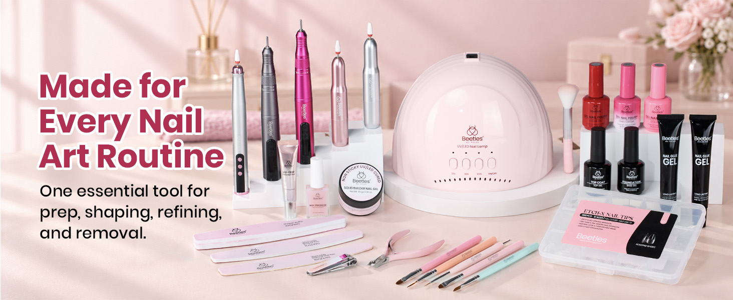 Electric Nail Drill Kit, 7 Drill Bits Portable Electric Nail File Machine for Gel Polish Removal