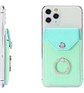 YUNCE Cell Phone Card Holder RFID Ring Stand Stick on Wallet Card Holder for Back of Phone for iP...