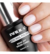 NXJ INFILILA Milky White Gel Polish, Sheer Gel Nail Polish, 15ML Translucent Milky White Nude Gel...