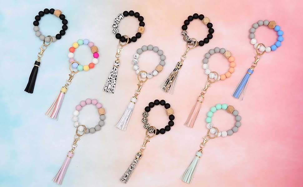 silicone beaded key chains