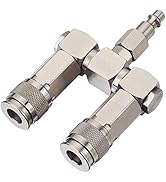 FIXSMITH Air Hose Connector- 2 Way Air Hose Splitter,1/4 In NPT, Air Compressor Accessories Fitti...