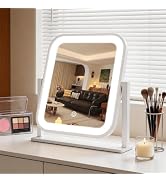 Bearolve Vanity Mirror with Lights, 1500mAH, 10"×9" Makeup Mirror with Lights, Smart Touch with 3...