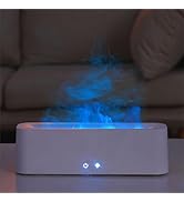 ClocTeck Flame Diffuser for Essential Oils, 380ml Large Fire Humidifier for Desk, Full-Color Adju...