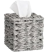 Sumnacon Wicker Tissue Box Cover, Square Tissue Box Holder, Hand Woven Facial Tissues Dispenser, ...