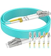 2m (5Pack) OM4 LC LC Fiber Patch Cable, OM4 Fiber LC to LC Multimode Fiber,Duplex LSZH 50/125um F...