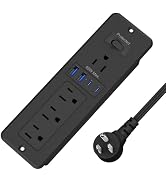 65W GaN USB C Recessed Power Strip, Flush Mount Hidden Charger Station, 4 AC Outlets & 4 USB Port...