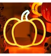 Pumpkin Neon Signs Light, Halloween Fall Thanksgiving Autumn Decorations | 1 Pack Battery Operate...