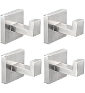 IBosins 4 Pack Towel Hooks Hand Towel Holder for Bathroom Wall Livingroom Bedroom Kitchen Closet ...